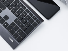 4.5毫米机身，雷柏E9500多模式无线”木艺“刀锋键盘视频