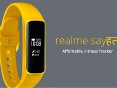 realme手环渲染图曝光黄色硅胶腕带配圆角矩形屏幕