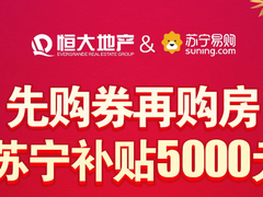 75折叠加1元抵5000元！苏宁联手恒大发起网上卖房春季攻势