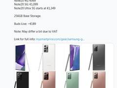三星这么自信？Note20全系价格曝光