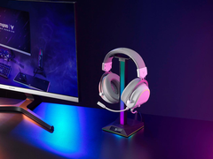 带RGB，可声控  雷柏VH10RGB律动幻彩背光游戏耳机支架（多接口型）上市