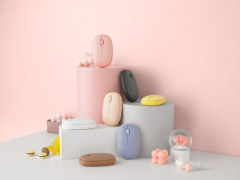 彩色桌搭，硅胶手感，雷柏M650多模无线布丁鼠标视频