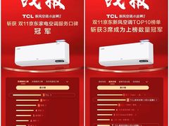 TCL空调双11位居4个榜单第一 ，好新风空调谁说了算？