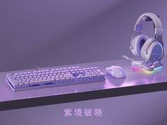 “紫境破晓”雷柏紫色游戏外设桌搭全家桶，大放异彩