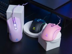 雷柏V28S幻彩RGB电竞游戏鼠标图赏：彩色全家桶让玩家轻松搭配桌面