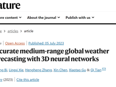 华为云盘古气象大模型研究成果在《Nature》正刊发表
