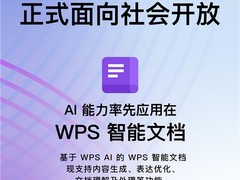 WPS AI正式面向社会开放 率先应用在WPS智能文档