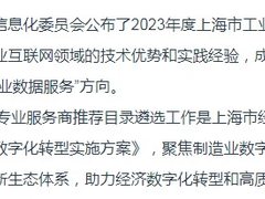 星环科技入选上海经信委2023年工业互联网专业服务商推荐目录