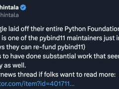 谷歌突破2万亿美元，Python团队解散？PyTorch之父痛批不靠谱，不要过分解读！